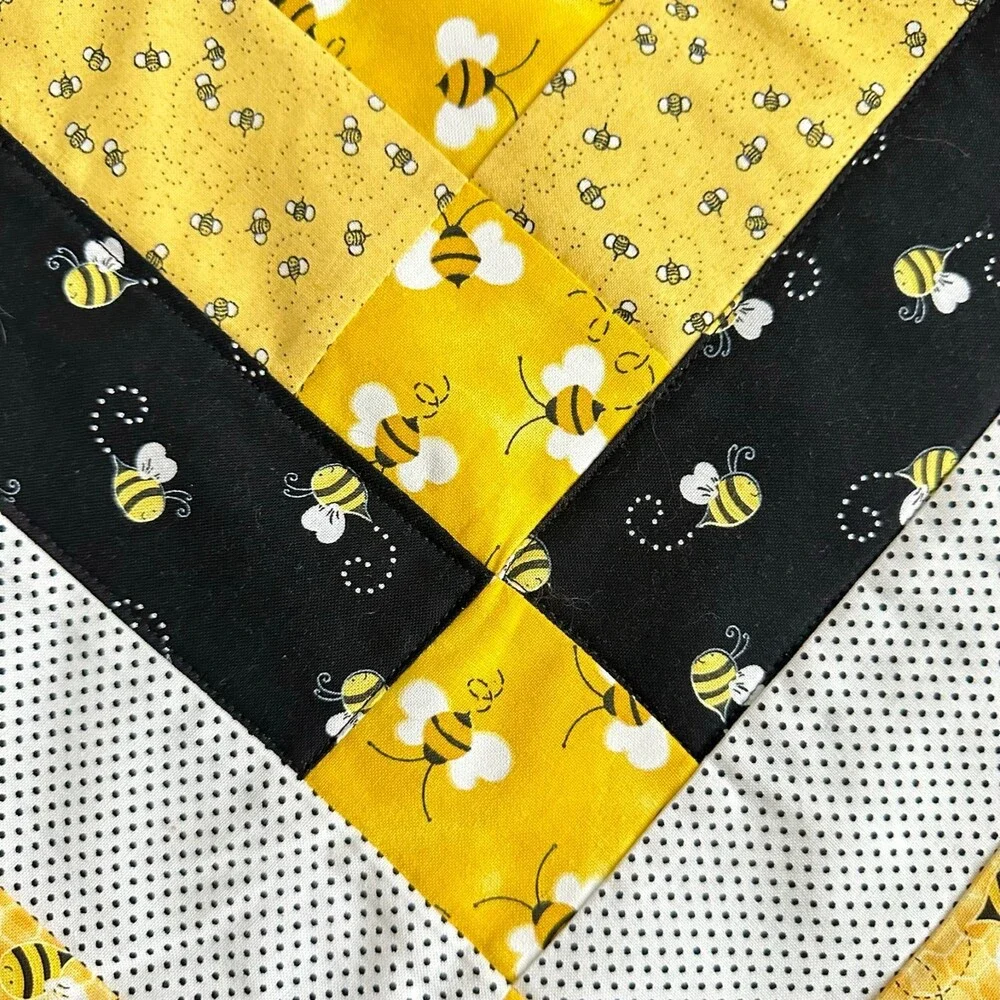 Set of 2 Quilted Hexagon /Table Topper and Table Runner